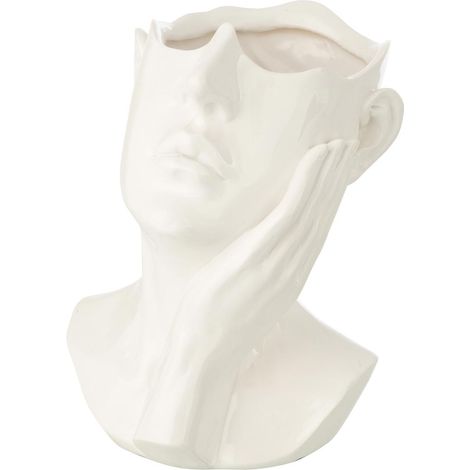 Cache-Pot Buste de Femme "Muse" 27cm Blanc (1/5)
