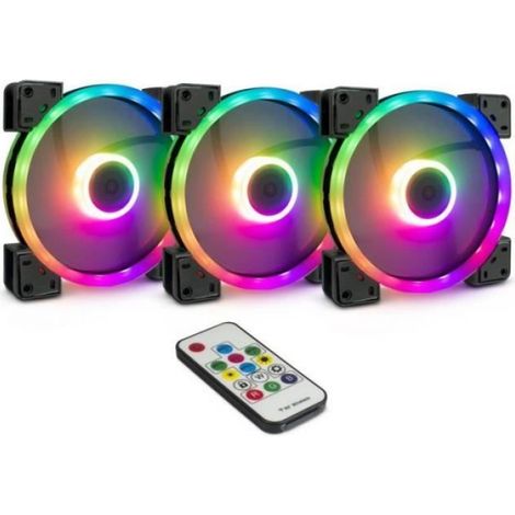 Ventilateur RGB - Intertech - Argus RS-4514 - 140 mm - 300 effets - Télécommande sans fil
