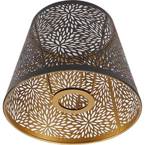 1 Abat-jour En Métal Noir Motif Doré Design Arbre Pour Douille E27 E26 Lampe Table Plafond (1/5)