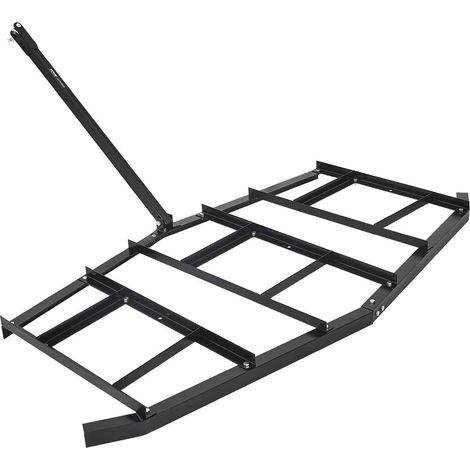 Herse Traînée 2150 mm Râteau Niveleur Remorquable d'Allée de Gravier en Acier Q235 avec Barres Réglables, Capacité Charge 22,7 kg, Outil de Nivellement pour VTT, UTV, Tracteur de Pelouse Jardin (1/5)