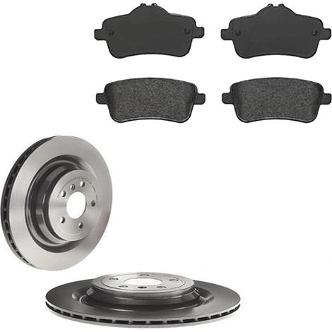 KIT FRENI POSTERIORI compatibile con MERCEDES-BENZ CLASSE GL (X166) - DISCHI + PASTIGLIE OEM: P 50 099 , P 50 101 / 18433 , 18255 /SOSTITUZIONE DIRETTA/BASSA POLVERE/SILENZIOSO (1/5)