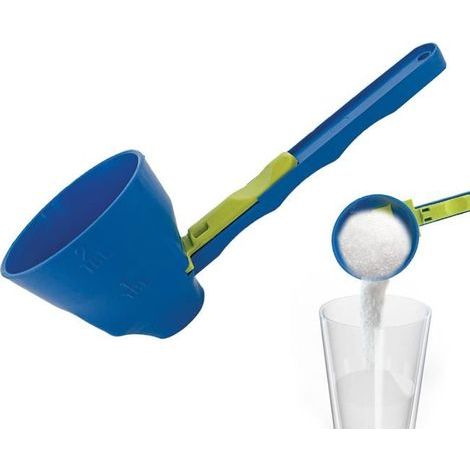 BelleRise – Messlöffel mit Trichter, Messlöffel für Proteinpulver, Pulverspender, 2-in-1 Messlöffel und Trichter (1/5)