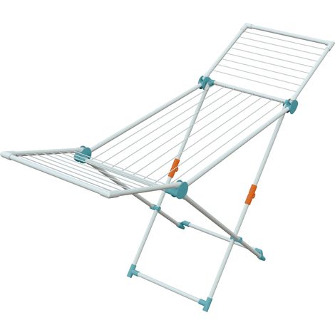 Séchoir à linge suspendu 20m – Couleur menthe – Résistant aux intempéries – Installation facile avec charnière articulée – Juwel