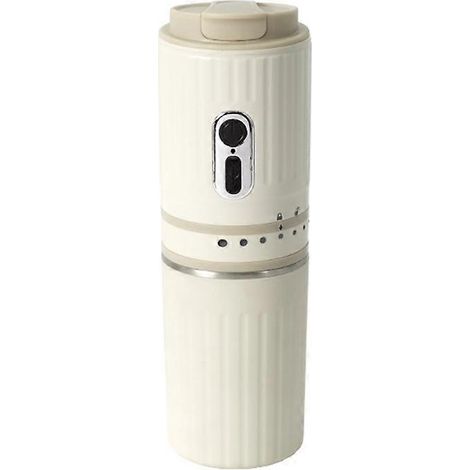 Machine à café portable avec mini-broyeur et tasses, machine à expresso électrique, utilisation simplifiée, idéale pour les voyages, les bureaux et la maison. (1/5)