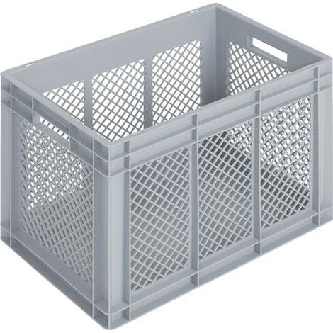 Transportbehälter L600xB400xH420mm grau PP Durchfassgriff LOCKWEILER (1/3)