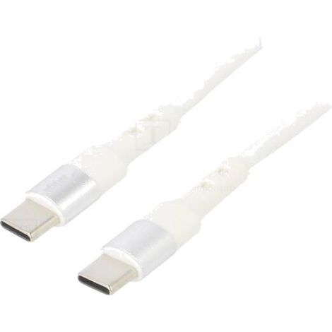 Cable USB 2.0 USB C prise male des deux cotes 1.8m - Blanc