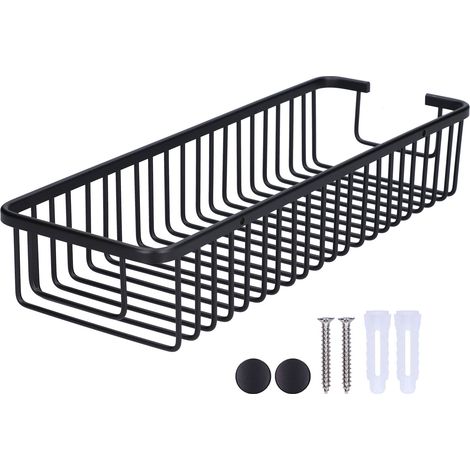 Schwarzes 40 cm Duschregal aus Aluminiumlegierung für Shampoo und Spülung (1/5)