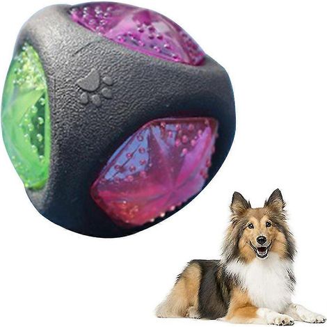Balle pour chien avec lumière LED et couineur, balle pour chien, jouet pour chien, balle de jeu, couleurs changeantes, en caoutchouc thermoplastique (1/5)