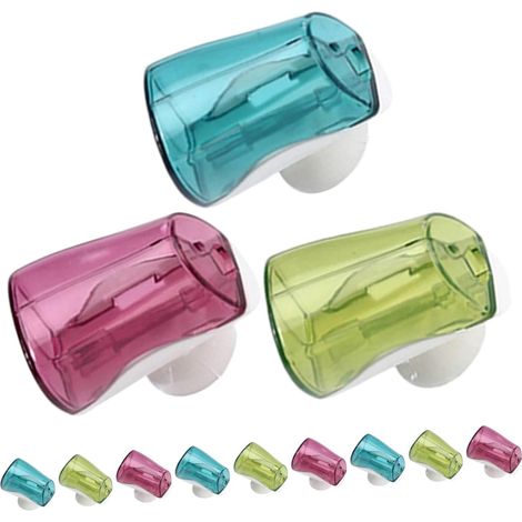 12 Pièces Porte-Brosse à Dents à Ventouse Recouvert, Support Mural pour Brosse à Dents de Salle de Bain, PP, Portable, Anti-poussière, Installation Facile, pour Hôtels et Cuisines (1/5)