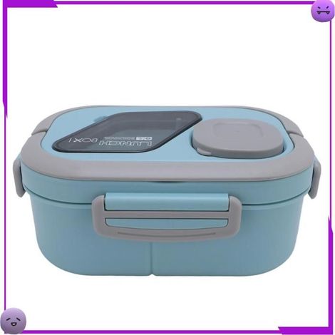 Bento Box Étanche avec Couvercle Silicône - Lunch Container Pratique avec Ustensiles Intégrés (1/5)