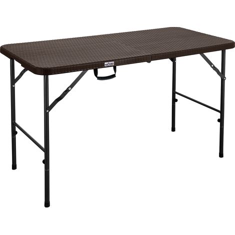 HATTORO Table de camping Table de buffet pliante Table de jardin valise 120 cm Marron (1/5)