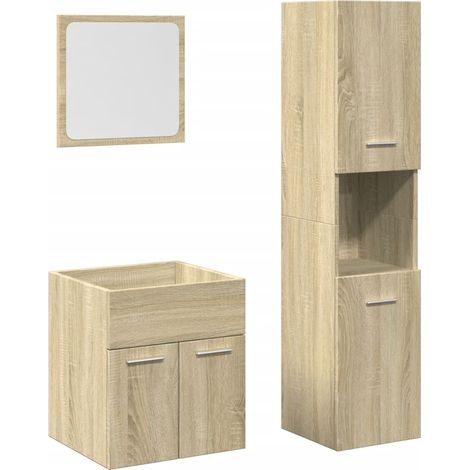Maison Exclusive - Set de muebles de baño 3 pzas madera contracha
