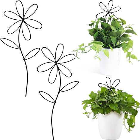 Filiyano-Lot de 2 supports pour plantes d'intérieur, mini-supports de jardin pour plantes en pot, supports pour plantes grimpantes et pots de fleurs (1/4)