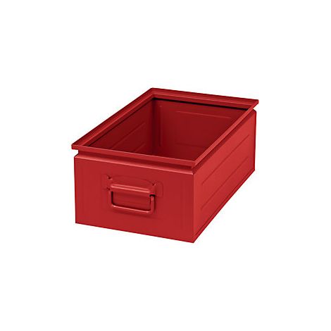 Caja apilable de chapa de acero  capacidad aprox 30 l  rojo