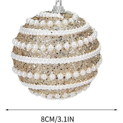 Boule De Noël Extérieure - En Mousse - Diamètre 8 Cm - Pour Arbre De Jardin Ou Intérieur - Lot De 1 (1/5)