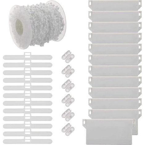 Vertical Blind Repair Kit, Vertical Blind Accessories, Plastic Chain Connectors Top Connectors 89mm Hangers Weights Slats (1/5)