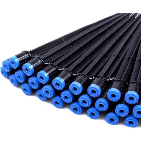 Lot de 50 émetteurs goutte-à-goutte en éventail avec piquet, débit réglable pour tuyau d'irrigation 6,35 mm (1/5)