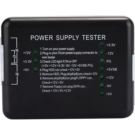 ATX-Netzteiltester mit LED-Anzeige, schwarze ABS-Computerteile (1/5)