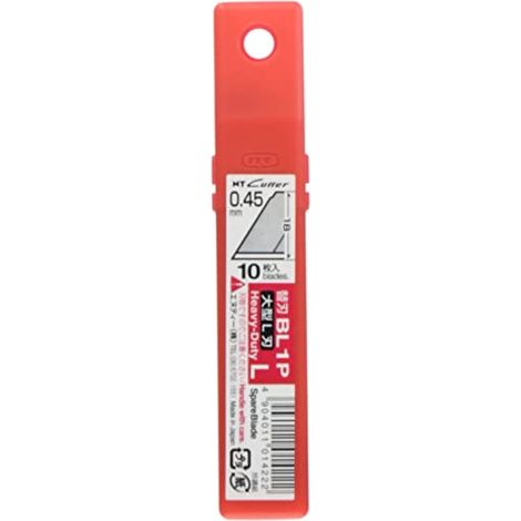 NT BL1P LOT DE 10 GRANDES LAMES DE RECHANGE POUR CUTTER 0,45 MM
