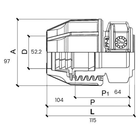 Bouchon pour PE diamètre 50 polypropylene (1/2)
