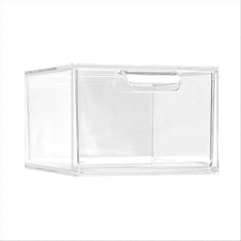 Boîte de rangement cosmétique empilable, boîte de rangement en acrylique avec poignée, tiroir de rangement en plastique transparent RK (1/5)