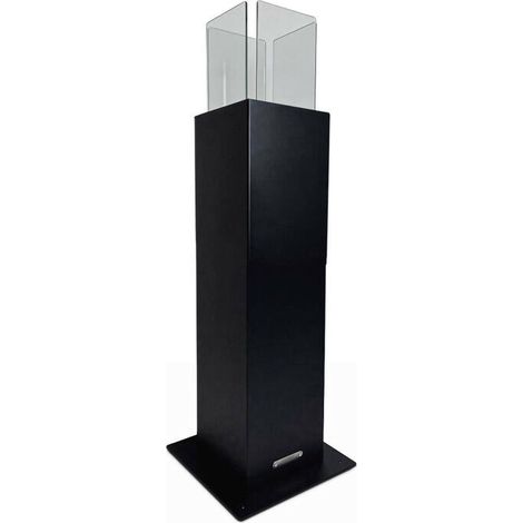 Dmora - Bioethanol-Kamin Dsimoncell, Ökologischer Kamin, Rauchfreies Feuer, Heizung mit Ethanol, Made in Italy, 20x20 h70 cm, Schwarz