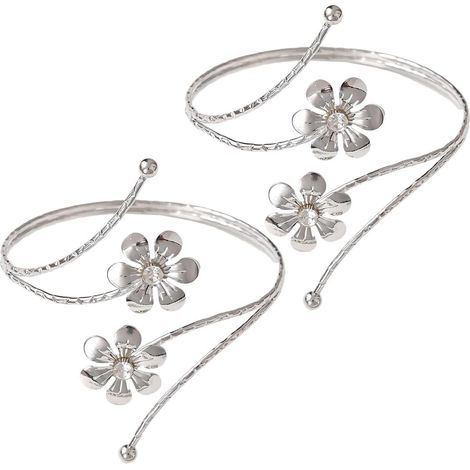 CCYKXA Set mit 2 Metall-Raffhaltern – Blumen – Raffhalter – Schlaufen