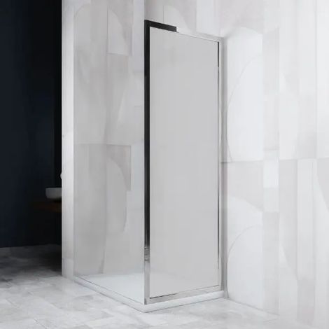 Lato fisso box doccia in vetro temperato satinato 6mm modello copernico h.195 est.cm68/70  vetro satinato AMBRA BATHROOM
