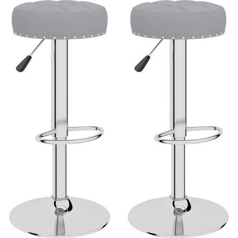 Maison Exclusive - Barhocker 2 Stk. Grau Stoff