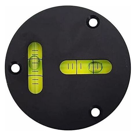 Tigrezy Universelle runde horizontale Wasserwaage Typ T - Metallwasserwaage - Durchmesser: 60 mm - Genauigkeit: 2 mm - Kann mit Schraublöchern befestigt werden (schwarz) (1/5)