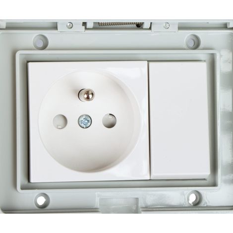 Atlo ATLO-S1IP5-SW Steckdose Weiß mit Schalter