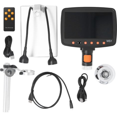 Microscope portable avec télécommande infrarouge sans fil, affichage numérique et support (1/5)
