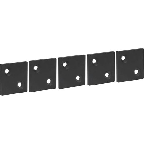 5-teilige Profilendkappen, Abdeckplatten aus Aluminiumlegierung mit Doppelnut für Industrieprofile, schwarze Befestigung (1/5)