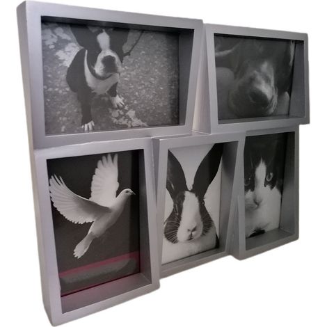 Portafoto collage da tavolo album cornice in legno per ritratti 10x15 moderno a 5 foto vintage bellissimo e particolare (1/5)