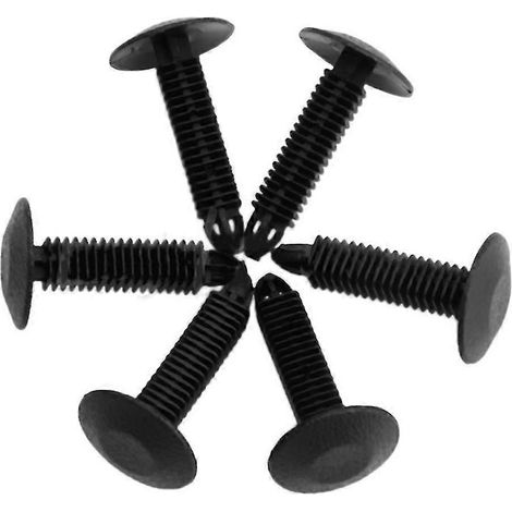 Rivets en plastique noir à trou de 7 mm, clips de fixation, pour ailes de voiture (lot de 20). (1/5)