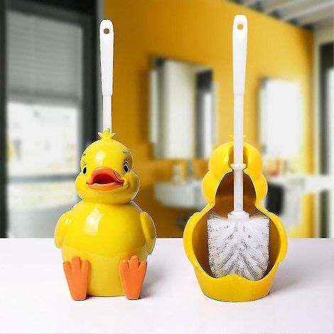 Toilettenbürste mit entenförmigem Halter. Toilettenbürstenhalter. (1/4)
