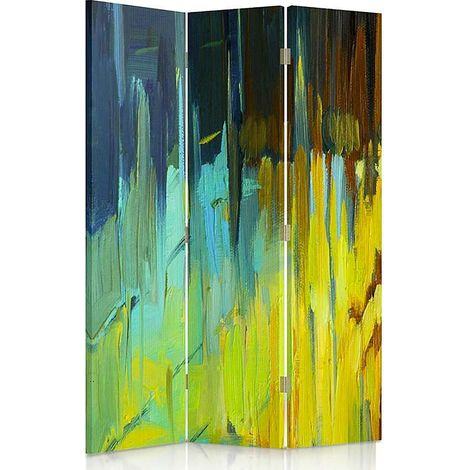Paravent Décoratif Paysage Abstrait - Cloison Artistique - 110 x 150 cm - 2 faces R° V° (1/5)