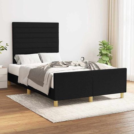 Cadre de lit sans matelas noir 120x200 cm tissu (1/5)