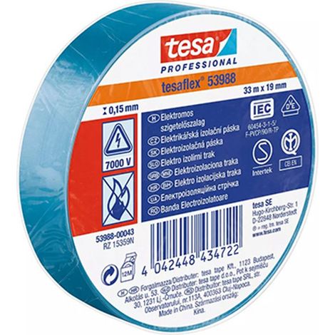 Pack. 10 Rollen blaues Isolierband 19mm x20mt tesa (1/2)