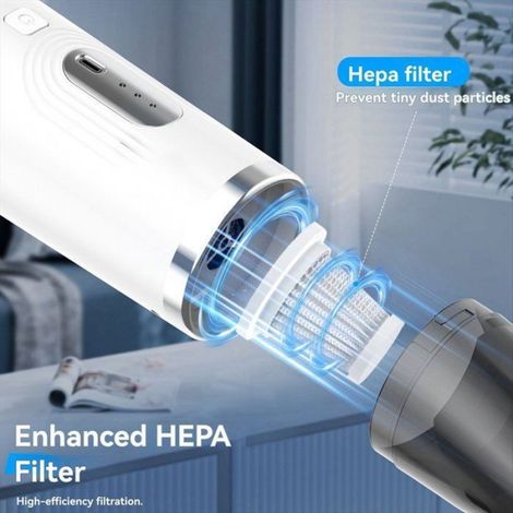 Aspirateur De Voiture - Sans Fil - 5000-6000 Pa - 42000 Tr/Min - Batterie 2000 Mah - Noir - 1 Pièce (1/5)