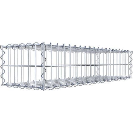 Gabion 100 cm x 20 cm x 30 cm – Mailles 5 x 10 cm – Construction robuste en fil galvanisé – Résistance à la corrosion – Montage rapide avec spirales – Gabiondeco (1/10)