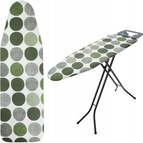 KADAX Housse de table à repasser, avec cordon de serrage, pour un repassage plus rapide, universelle, en 2 tailles, en coton, cercle vert, 120 x 40 cm (1/5)