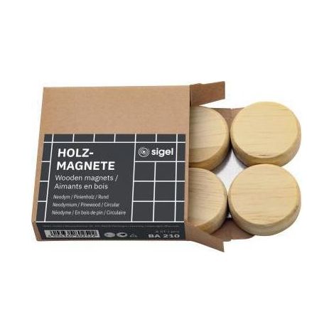 Dekorative Magnete Sigel ba210 Kiefernholz 3,3 cm 4 Stück (1/3)