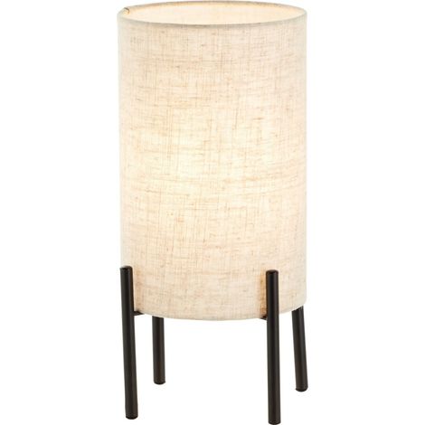 BRILLIANT Lampe, Fairhill Tischleuchte schwarz/natur, 1x A60, E27, 25W, Mit Schnurzwischenschalter (1/4)