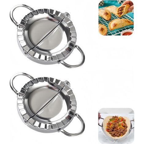 Stampo per ravioli in acciaio inox in 2 pezzi, semplice pressa e taglia-impasto, strumento per stampi per torte, macchina per ravioli, pressa per ravioli, accessorio da cucina, 13,6 (1/5)