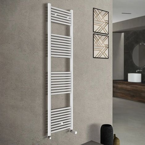 Termoarredo bagno scaldasalviette bianco L 50x180 interasse 45 cm (1/4)