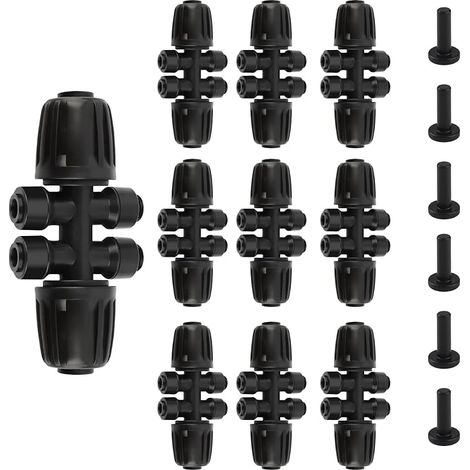 8 pièces raccord rapide en T cannelé 1/2'' à 1/4'' verrouillable (1/5)