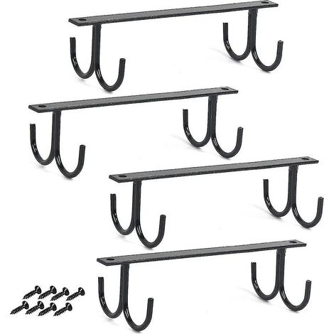 6 Pack Mug Holder Rustic Under Cabinet Mug Organizer Rack Cup Shelf With 12 Hanging Hooks For Mugs Coffee Cups Beer Glass And Kitchen Utensils Disp (1/5)