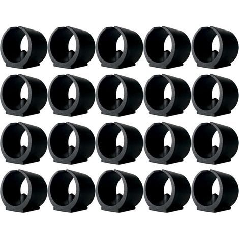 20 Embouts de Chaise Noirs pour Tube Rond 22 mm – Patins Forme U avec Ergot à Clipser pour Pieds de Meuble et Plots (1/5)