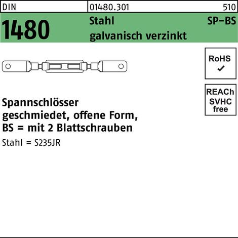 DIN 148 Spannschlösser Stahl SP BS M 20 galvanisch v